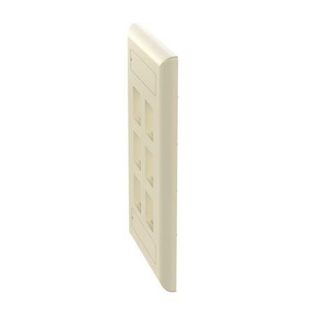 Panduit NK6FEIY | NK 6-Port, single gang, Flush Mount Vertical Faceplate With Labels, Electric Ivory