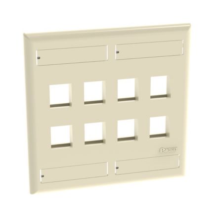 Panduit NK8FEI | Flush Mount Screw-on Faceplates With Labeling, Electric Ivory