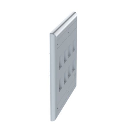 Panduit NK8FIG | NetKey Faceplate, 8-Port, International Gray, with Label Pocket