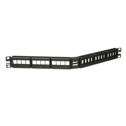 Panduit NKFPA24 | NetKey Patch Panel, Front Access, Angled, 24-Port, Black