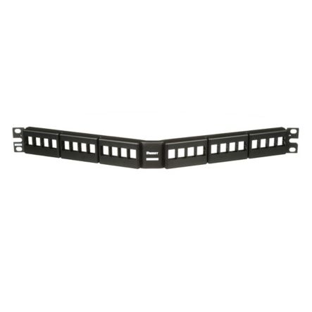 Panduit NKFPA24 | NetKey Patch Panel, Front Access, Angled, 24-Port, Black