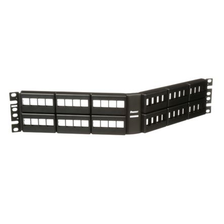 Panduit NKFPA48 | NetKey Patch Panel, Front Access, Angled, 48-Port, Black