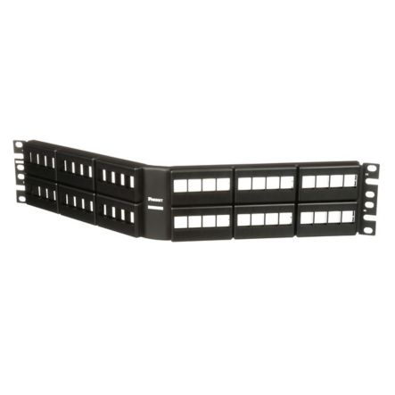 Panduit NKFPA48 | NetKey Patch Panel, Front Access, Angled, 48-Port, Black