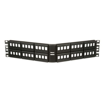 Panduit NKFPA48 | NetKey Patch Panel, Front Access, Angled, 48-Port, Black