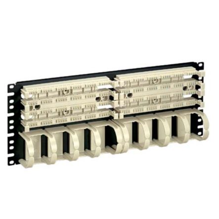 Panduit P110B100R4WJY | Two 100 Pair 110 Bases Pre-Mounted To 19 Rack Mount Panel W/Jumper Trough