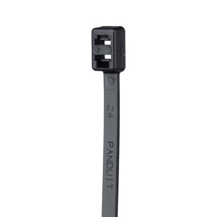 Panduit PLB4S-M0 | Pan-Ty PLB4S-M0 Double Loop Cable Tie, Black, UV PA6.6, 14.8"L, 50lb, PK1000