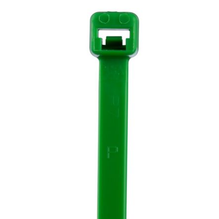 Panduit PLT2S-C5 Cable Tie, 7.4";L (188mm), Standard, Nylon, Green, Pack of 100