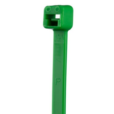 Panduit PLT2S-C5 Cable Tie, 7.4";L (188mm), Standard, Nylon, Green, Pack of 100