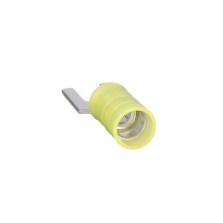 Panduit PN10-10F-L | Pan-Term PN10-10F-L Fork Terminal, Yellow, Nylon, 10-12 AWG, #10 Stud, PK50