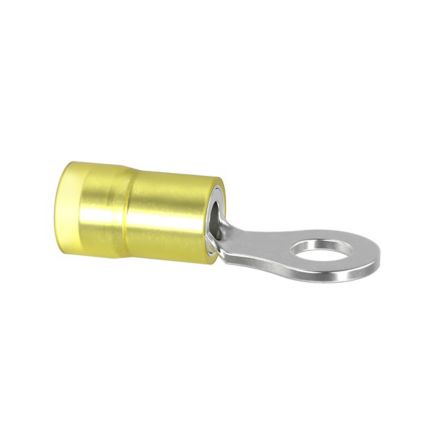 Panduit PN10-10R-L | Pan-Term PN10-10R-L Ring Terminal, Yellow, Nylon, 10-12 AWG, #10 Stud, PK50