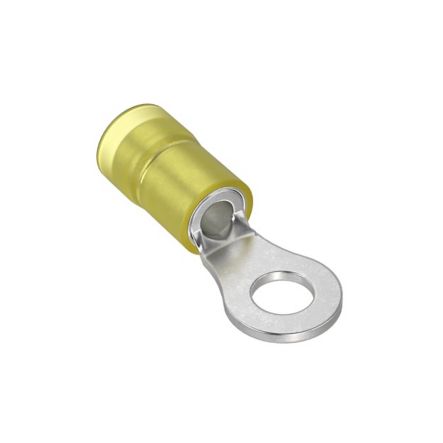 Panduit PN10-10R-L | Pan-Term PN10-10R-L Ring Terminal, Yellow, Nylon, 10-12 AWG, #10 Stud, PK50