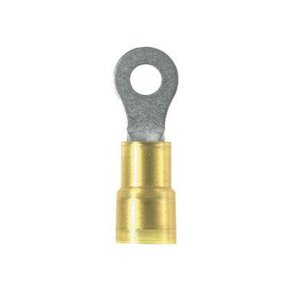 Panduit PN10-10RX-L | Pan-Term PN10-10RX-L Ring Terminal, Yellow, Nylon, 12 AWG, #10 Stud, PK50