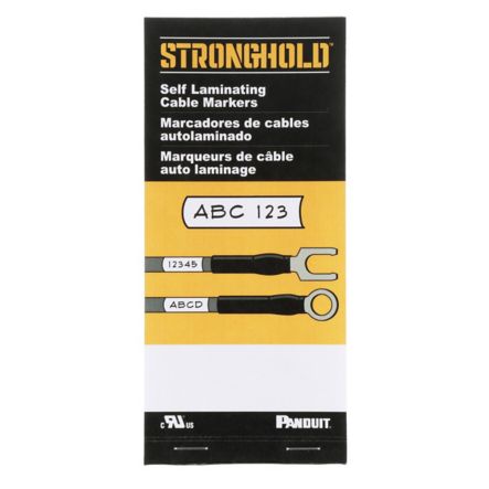 Panduit PSCB-5Y Write-On Self-Laminating Wire Marker Cards, Vinyl, 1.00"; W x 5.00"; L, 1.00"; POA, 3 Markers