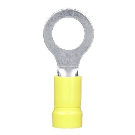 Panduit PV10-56R-D | Pan-Term Ring Terminal, Yellow, Vinyl, 10-12 AWG, 5/16" Stud, PK500