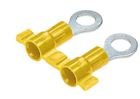 Panduit PV10-6RB-2K | Ring Terminal, Yellow, Vinyl, 10-12 AWG, 6 Stud