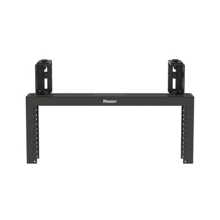 Panduit PZLRB4U | Overhead Distribution Rack, 2-Post, 4RU, #12-24 Threaded E-Rails, Black