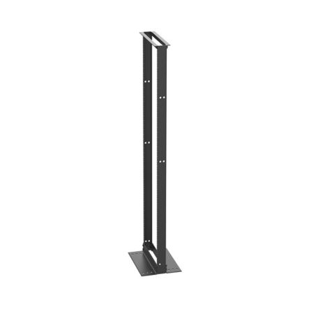 Panduit R2PW | 2-Post Rack, 45RU, #12-24 Threaded E-Rails, Aluminum, 23 in. Wide, Black