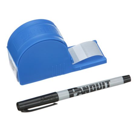 Panduit S100X225VARY Self-Lam dispenser with pen, Vinyl, 1.00"; W x 2.25"; H, 0.75"; POA, White/Clear