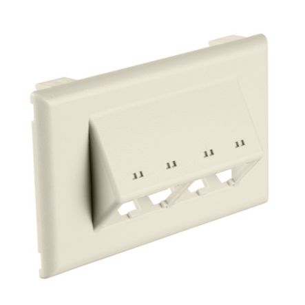 Panduit T70FH4IW | Snap-on Horizontal Sloped Communication Faceplate, 4 Position, Off White