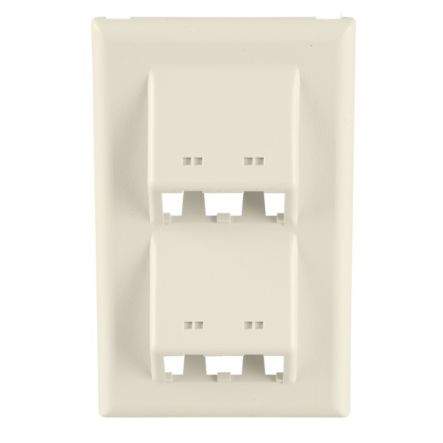 Panduit T70FV4IW | Snap-on Vertical Sloped Communication Faceplate, 4 Position, Off White