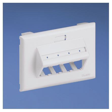 Panduit UIT70FH4IW | Mini-Com Snap-On Ultimate ID Sloped Communication Faceplate