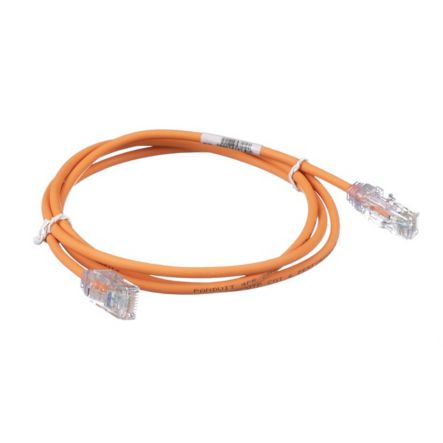 Panduit UTP28SP4OR | Copper Patch Cord, RJ45-RJ45, Small Diameter, 28 AWG, Orange CM/LSZH UTP Cable, 4 FT.