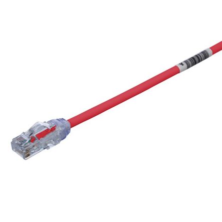 Panduit UTP28X1RD | Cat 6A 28 AWG UTP Copper Patch Cord, 1 ft, Red