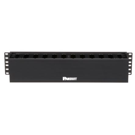 Panduit WMPF1E Horizontal Cable Manager Front Only 2 RU, 3.5";H x 19.0";W x 3.7";D (89mm x 483mm x 94mm).