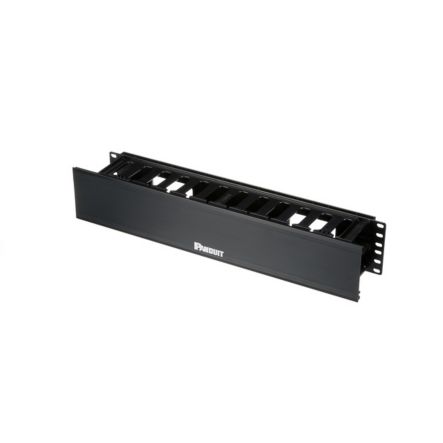 Panduit WMPHF2E Horizontal Cable Manager Front Only 2 RU, 3.5";H x 20.2";W x 3.7";D (89mm x 573mm x 94mm), Includes extended Front covers And Two bend radius clips