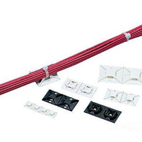 Panduit ABM2S-A-D | ABM2S-A-D Cable Tie Mount, White, ABS, Rubber Adh., 1x1", PK500