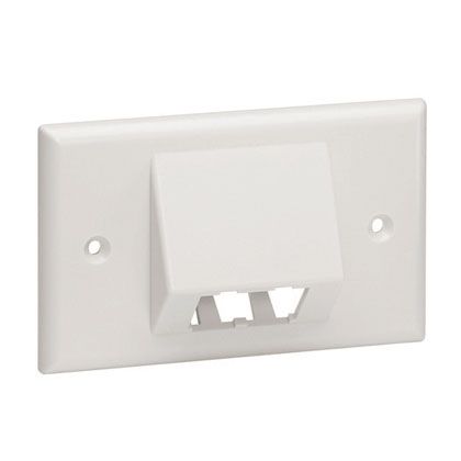 Panduit CFPHS2IW Faceplate, 2 Port, Single Gang, Sloped Horizontal, Off White