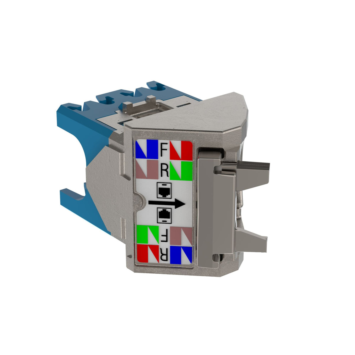 Panduit CJSLRCAPBU-X Mini-com Cat 6 Up/down Jack Module, Shielded, 8 Pos 8 Wire, Universal, Green