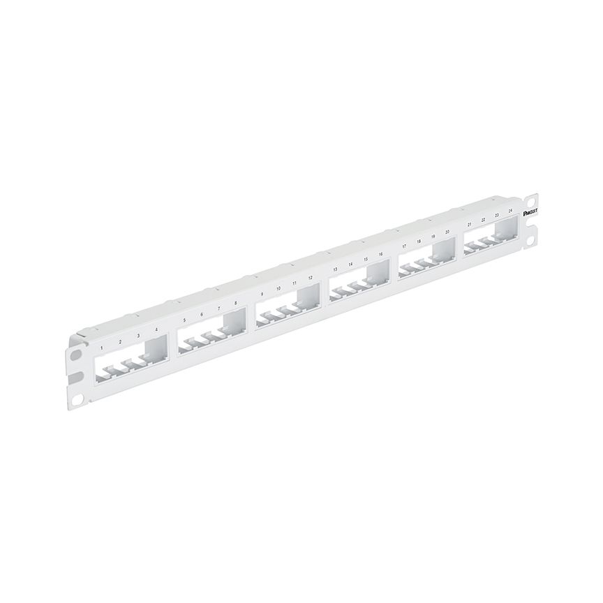 Panduit CPP24FMWWH | PanNet Mini Com 24-port Modular Flush Mount Patch Panel in White