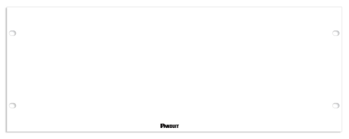 Panduit DPFP4WH | Horizontal Flat Rack Filler Panel, 4 RU, Steel, White