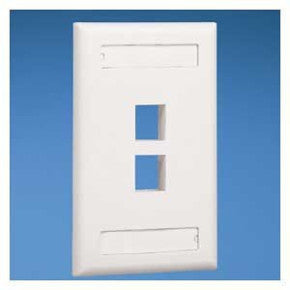 Panduit NK2FBL | Netkey Faceplate, 2-Port, Black, With Label Pocket