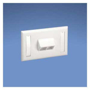 Panduit NK2HSFIGY | NetKey Faceplate, 2-Port, Horizontal, Sloped Int'l Gray, Labels