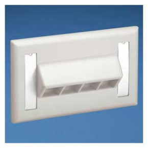 Panduit NK4HSFEIY | NetKey Faceplate 4-Port Horizontal Sloped Electric Ivory, Labels