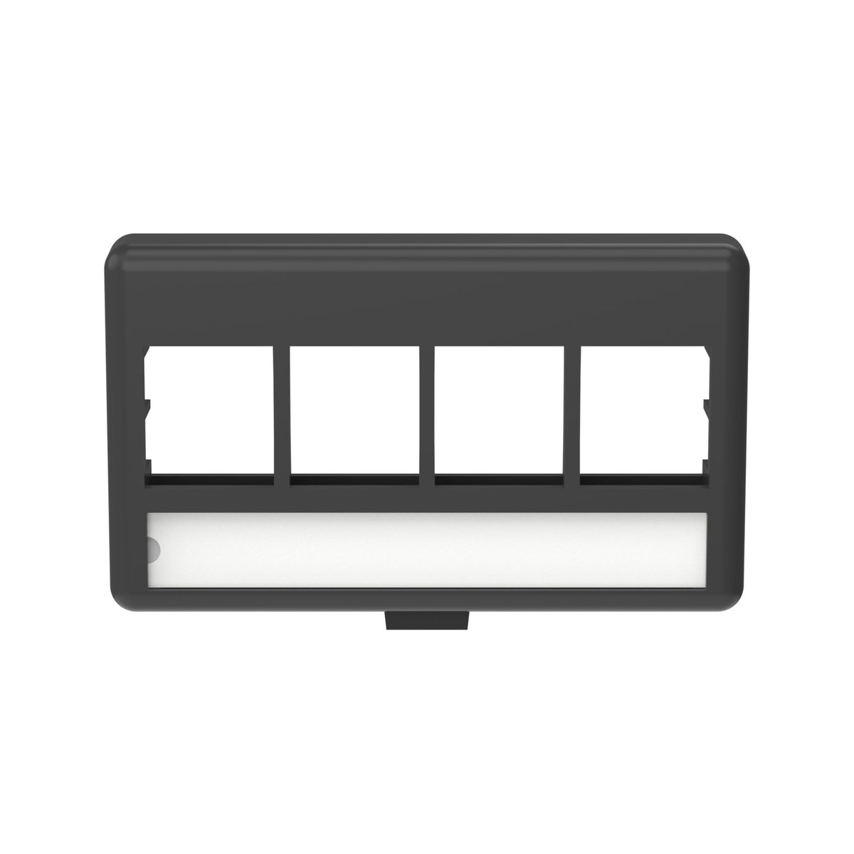 Panduit NK4MFLBL | NetKey Furniture Faceplate, 4-Port, Black, Label Pocket