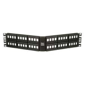 Panduit NKFPA48 | NetKey Patch Panel, Front Access, Angled, 48-Port, Black