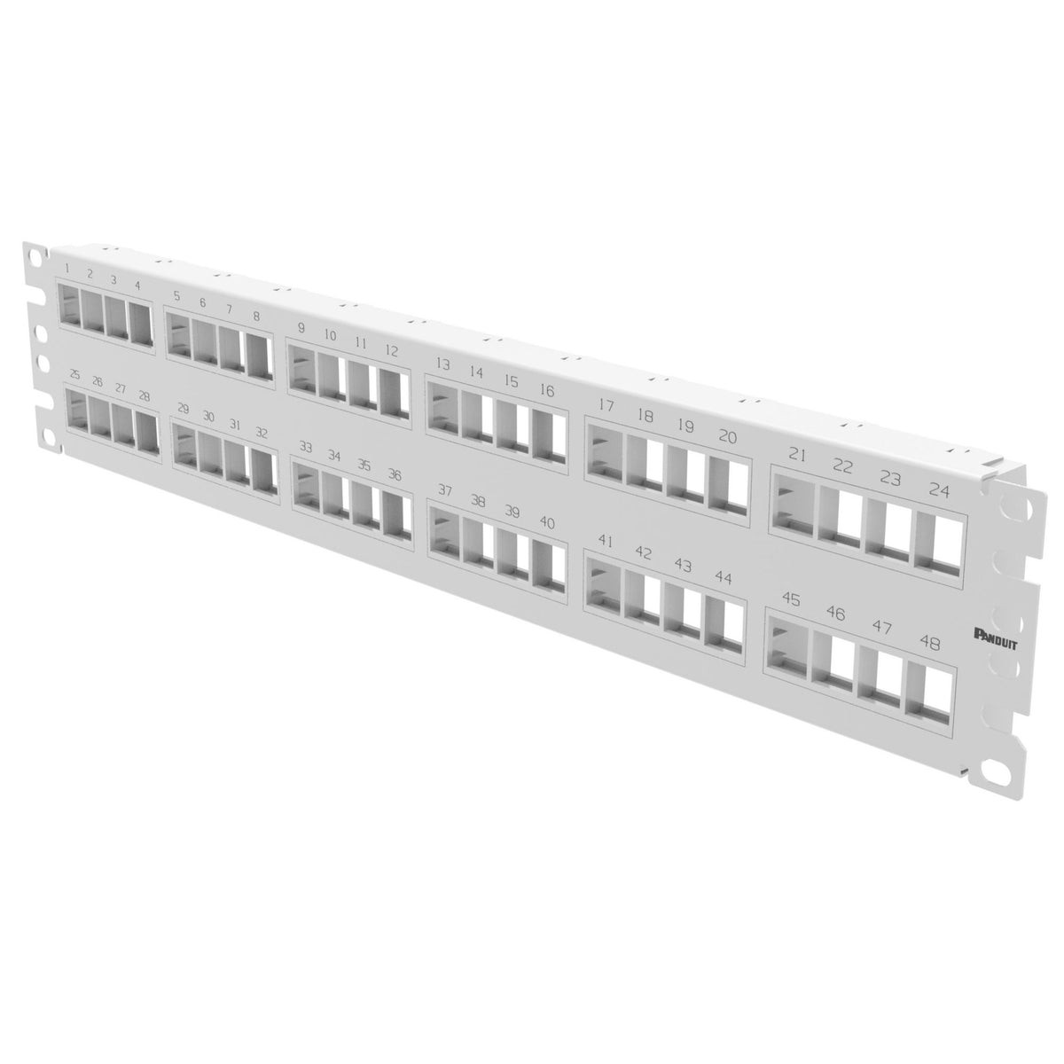 Panduit NKPP48FMWH | NK Mod Patch Panel Flat Flush Mount 48 Port White