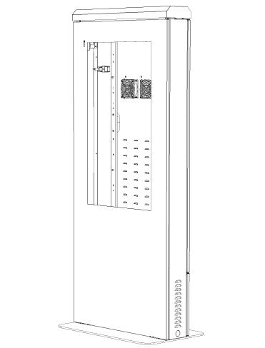 Peerless-AV KOP549-XTR | Outdoor Portrait Kiosk, Concrete Mounting Surface, Textured Black