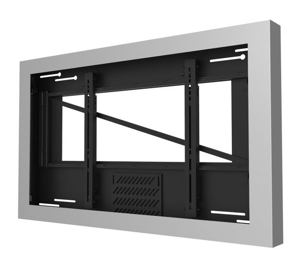 Peerless KIL646-35D-S | On-Wall Landscape Kiosk for 46" Displays up to 3.5" Deep, Silver
