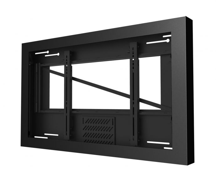 Peerless KIL655-35D-HEX | 55" On-Wall Kiosk Landscape Enclosure with Hex Screw Locks, Black