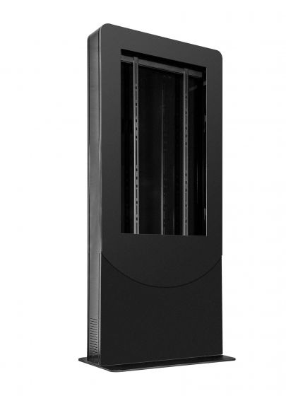 Peerless KIPC2547B | Floorstanding Back-to-Back Portrait Kiosk for Two 47" Displays up to 1.81" Deep, Black