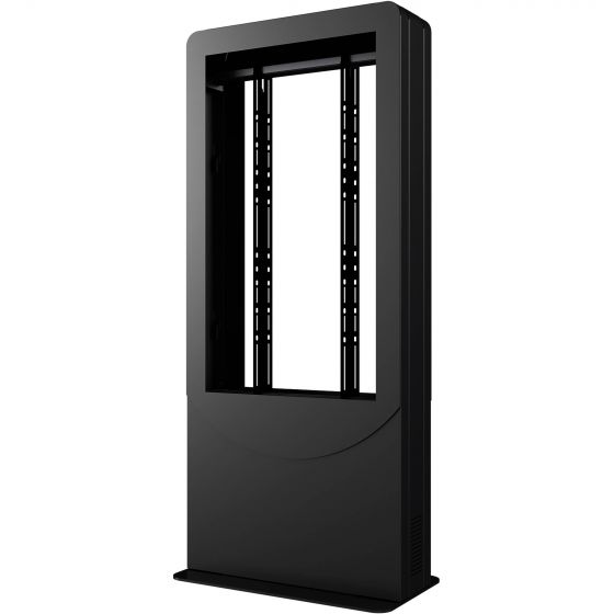 Peerless KIPC2549B-3 | Floor standing Portrait Back-to-Back Kiosk for Two 49" Displays up to 3" Deep, Black