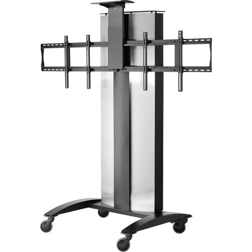 Peerless SR555E | Flat Panel Video Conferencing Cart for Two 40" to 55" Displays