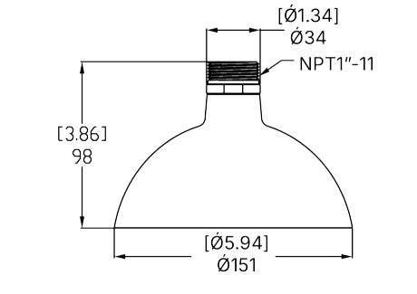 Pelco SRXV2-PDNT-1002 | Sarix Value 2 Pendant Cap, Outdoor Dome