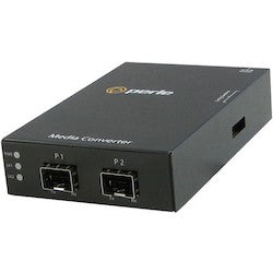 Perle Systems 5060574 | S-4GPT-DSFP Dual SFP Slot Media Converter (Empty Slots), Includes AC Power Adapter
