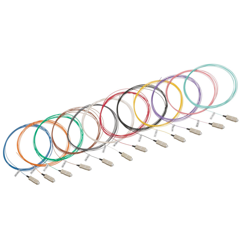 Leviton UPPLC-KIT | Economy 12-Fiber Pigtail Kit, Single-Mode UPC Polish OS2, LC, 3m