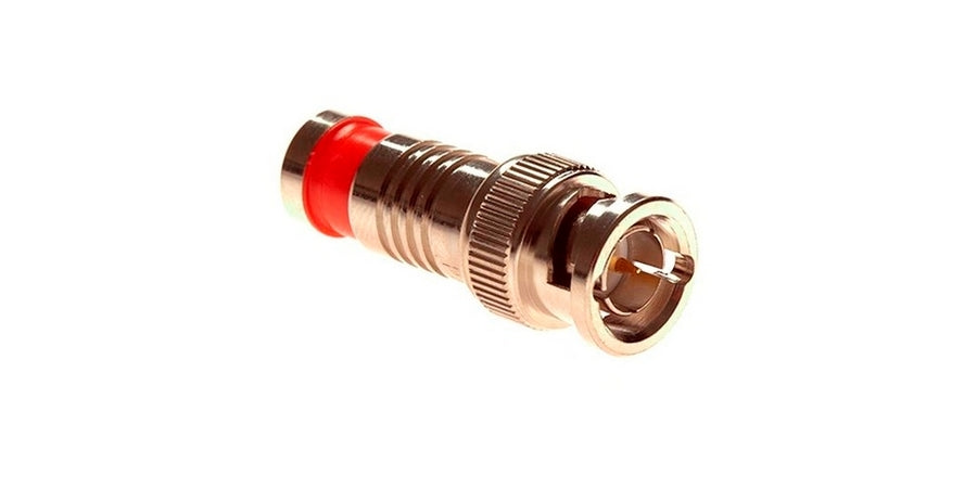 Platinum Tools 28041J | Coaxial Compression Connector, Red, Silver, BNC